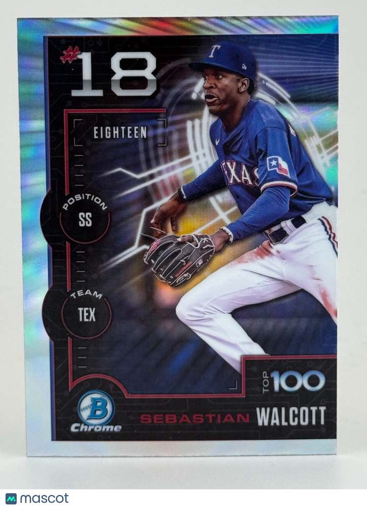 ⚾️ 2025 Bowman #BTP-18 Bowman Top Prospects Refractor - Sebastian Walcott
