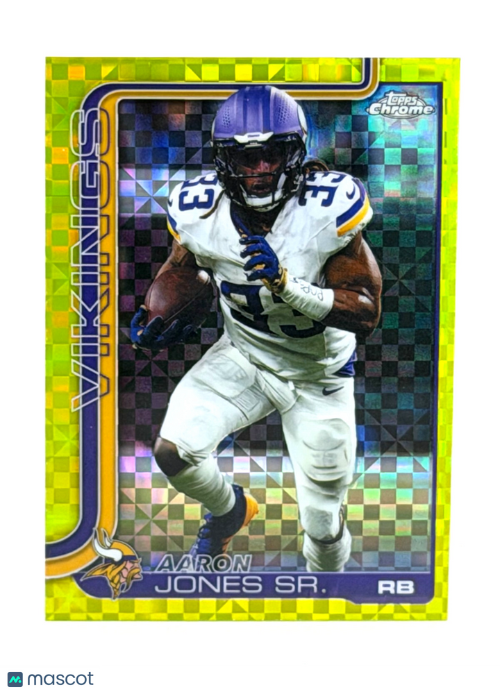 🏈 2025 Topps Chrome Football #201 Aaron Jones Sr. - Lime Green X-Fractor