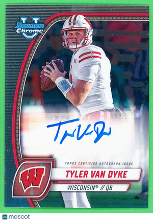 🏈 2024 Bowman University Chrome Auto (AU) Tyler Van Dyke - Wisconsin