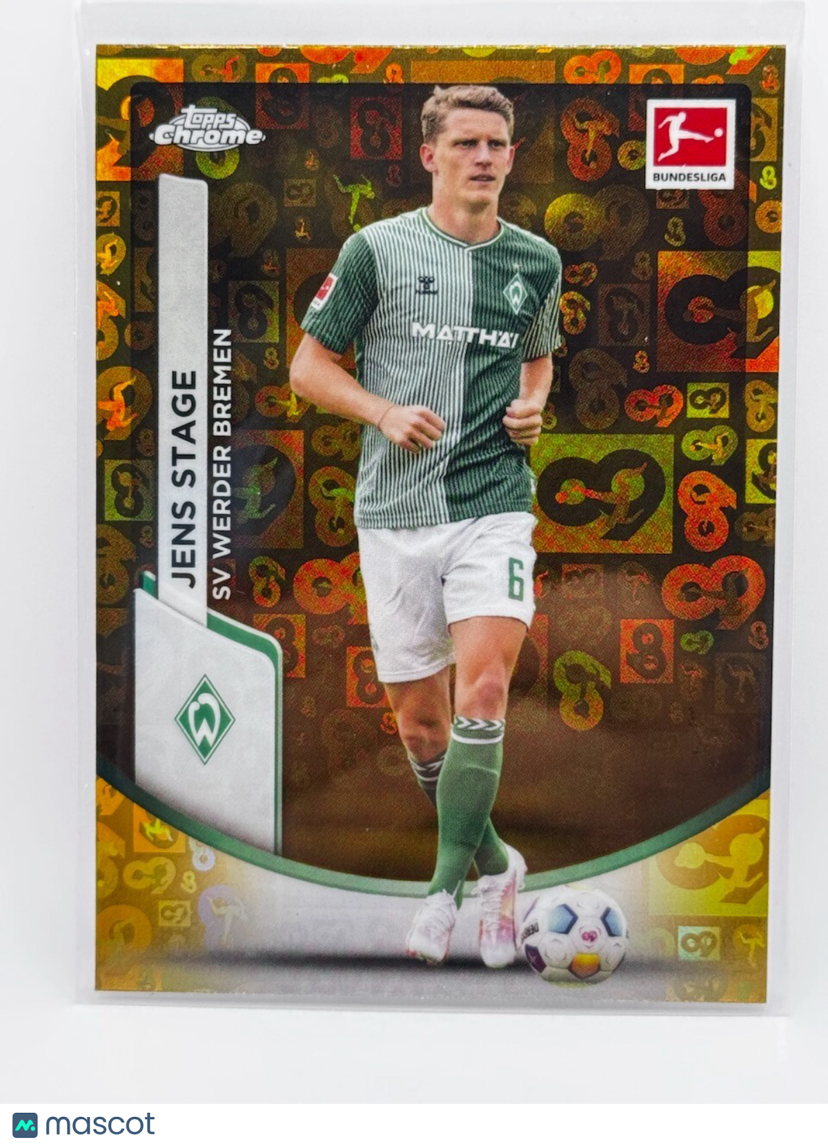 2023-24 Topps Chrome Bundesliga - #15 Jens Stage - Gold 60 Year Refractor