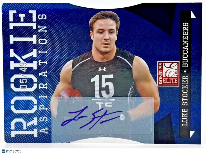 2011 Donruss Elite #163 Die-Cut Rookie Aspirations Auto Luke Stocker (RC) - Bucs