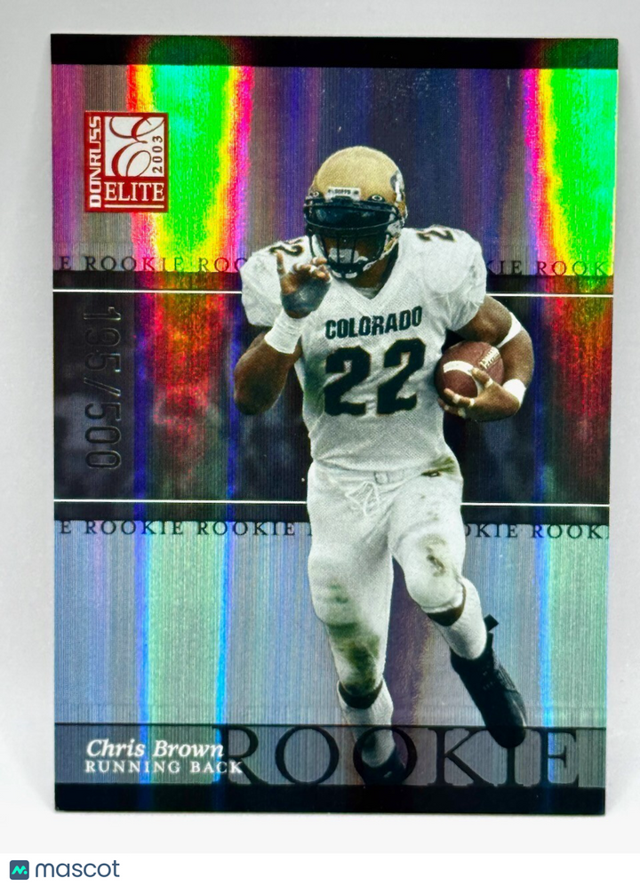 2003 DONRUSS ELITE ROOKIE #115 CHRIS BROWN /500 (RC) - BUFFALOES, TEXANS, TITANS