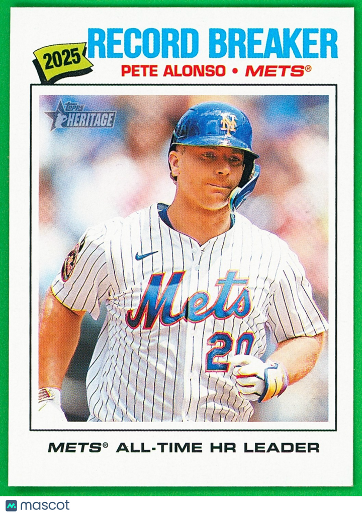 2026 Topps Heritage #232 2025 MLB Record Breaker - Pete Alonso - Mets HR King
