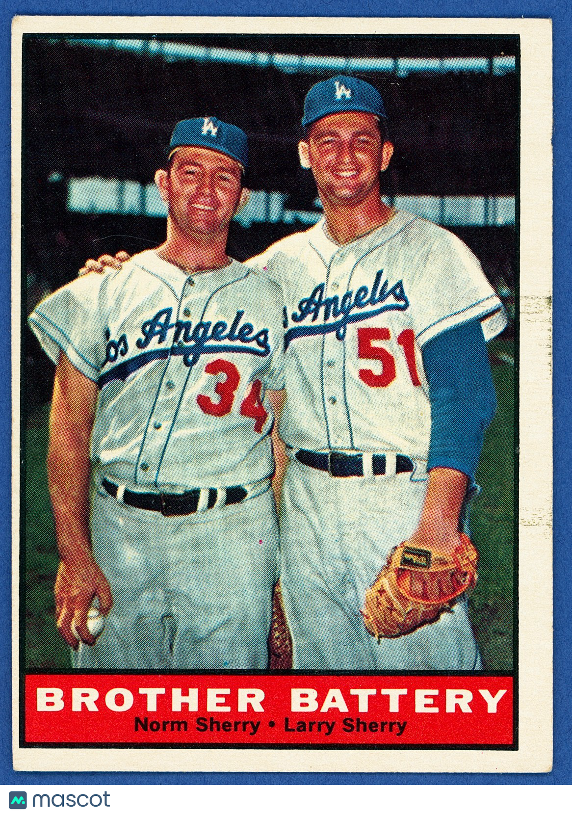 1961 Topps - Brother Battery - Larry Sherry, Norm Sherry #521 - EX