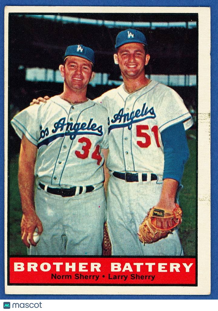 1961 Topps - Brother Battery - Larry Sherry, Norm Sherry #521 - EX