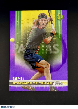 Stefanos Tsitsipas 2024 Topps Chrome Tennis Purple 456/499 RC Tennis