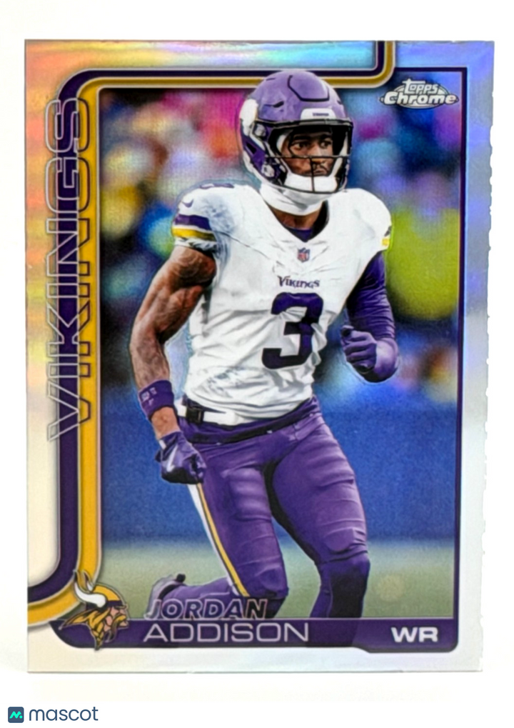 🏈 2025 Topps Chrome Football #202 Jordan Addison REFRACTOR