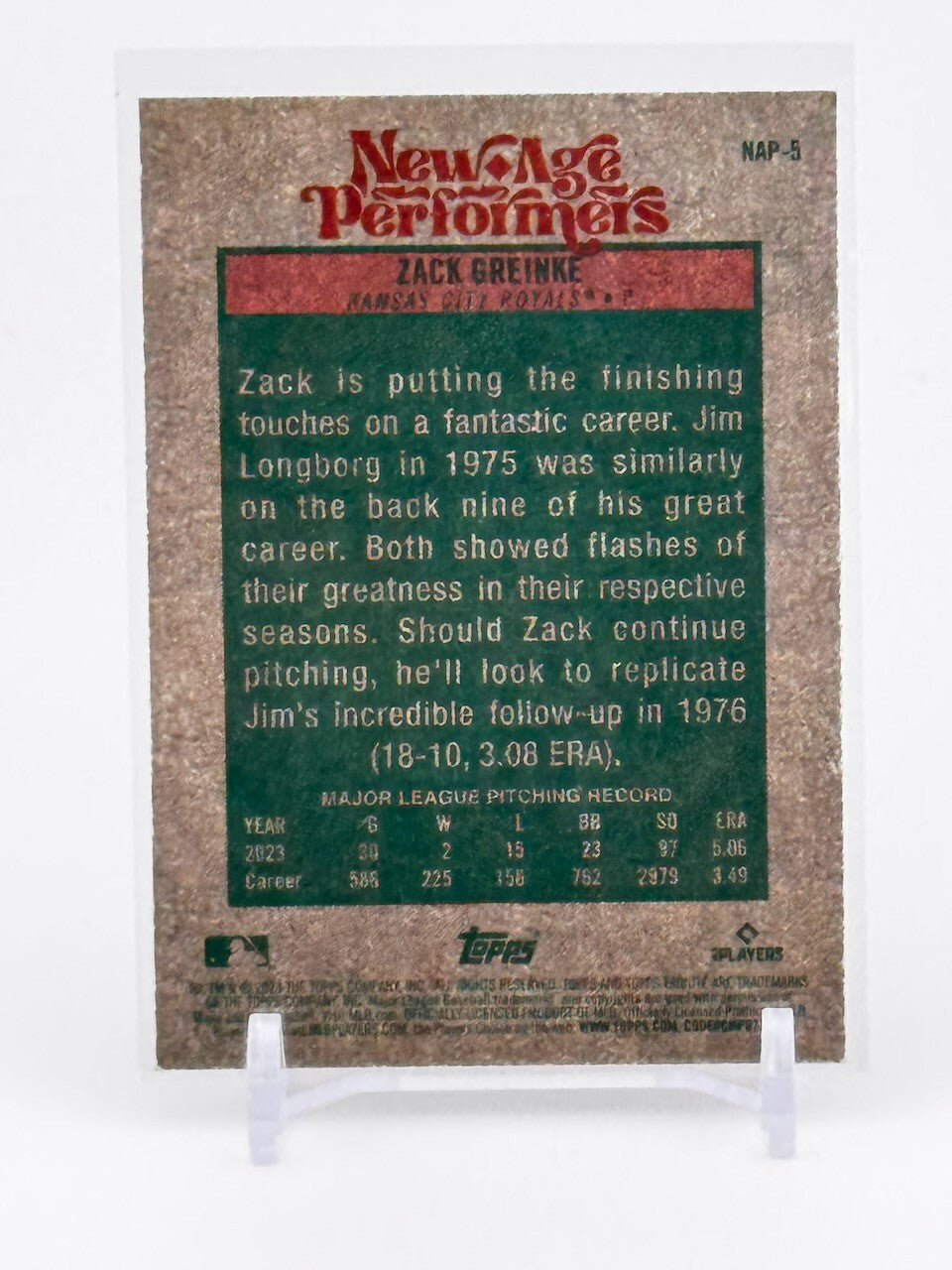 2024 Topps Heritage - New Age Performers - Zack Greinke #NAP-5