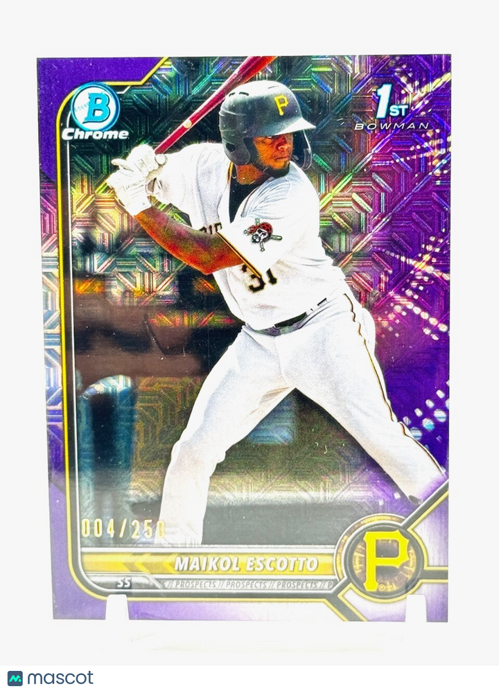 2022 BOWMAN CHROME PROSPECTS - PURPLE REFRACTOR #BCP-52 MAIKOL ESCOTTO (RC) /250