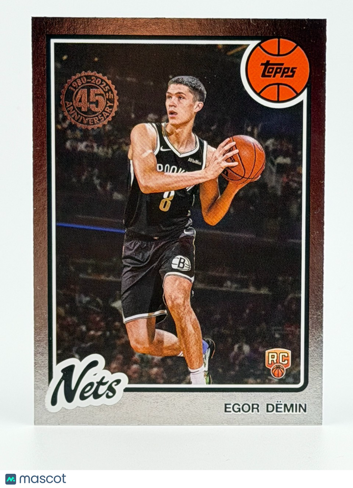 2025-26 Topps Basketball #80BK-55 1980 Topps 45th Anniv - Egor Demin (RC)