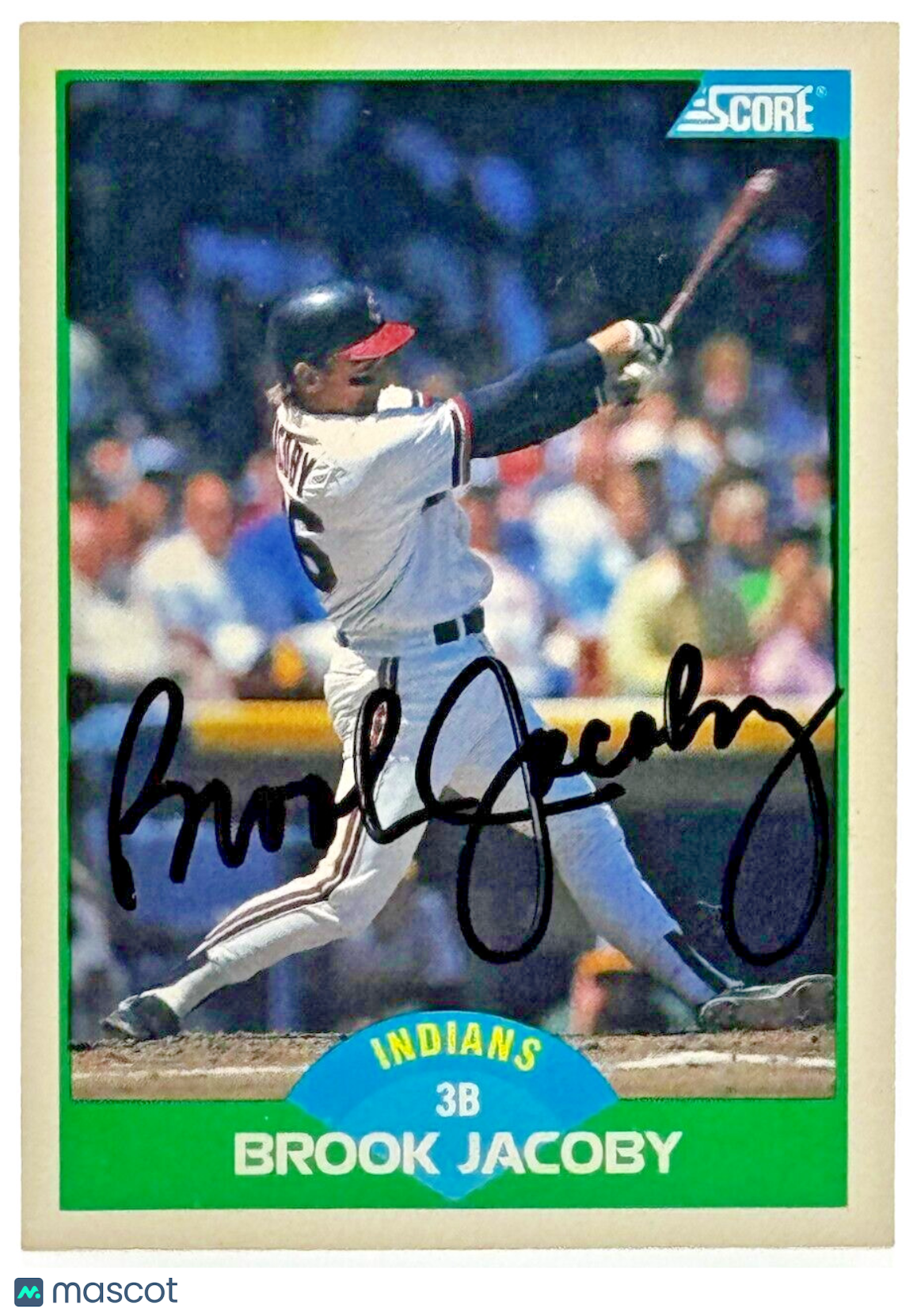 1989 Score - #19 Card Show Autograph On-Card - Brook Jacoby - Indians