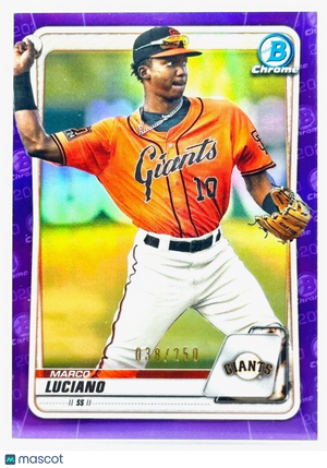 2020 Bowman Chrome Prospects /250 Purple #BCP-103 Marco Luciano (RC) Rookie