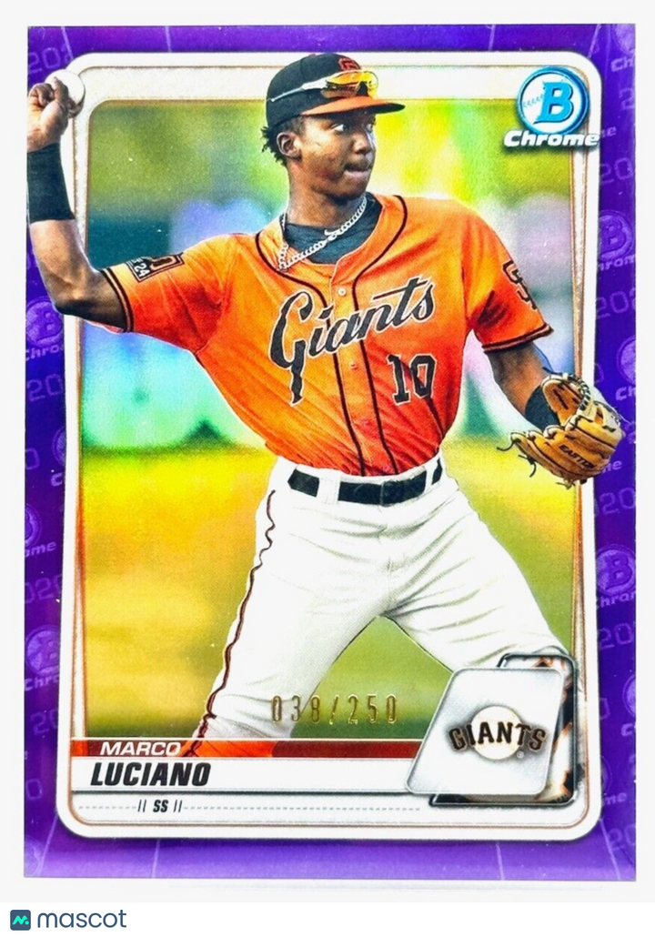 2020 Bowman Chrome Prospects /250 Purple #BCP-103 Marco Luciano (RC) Rookie