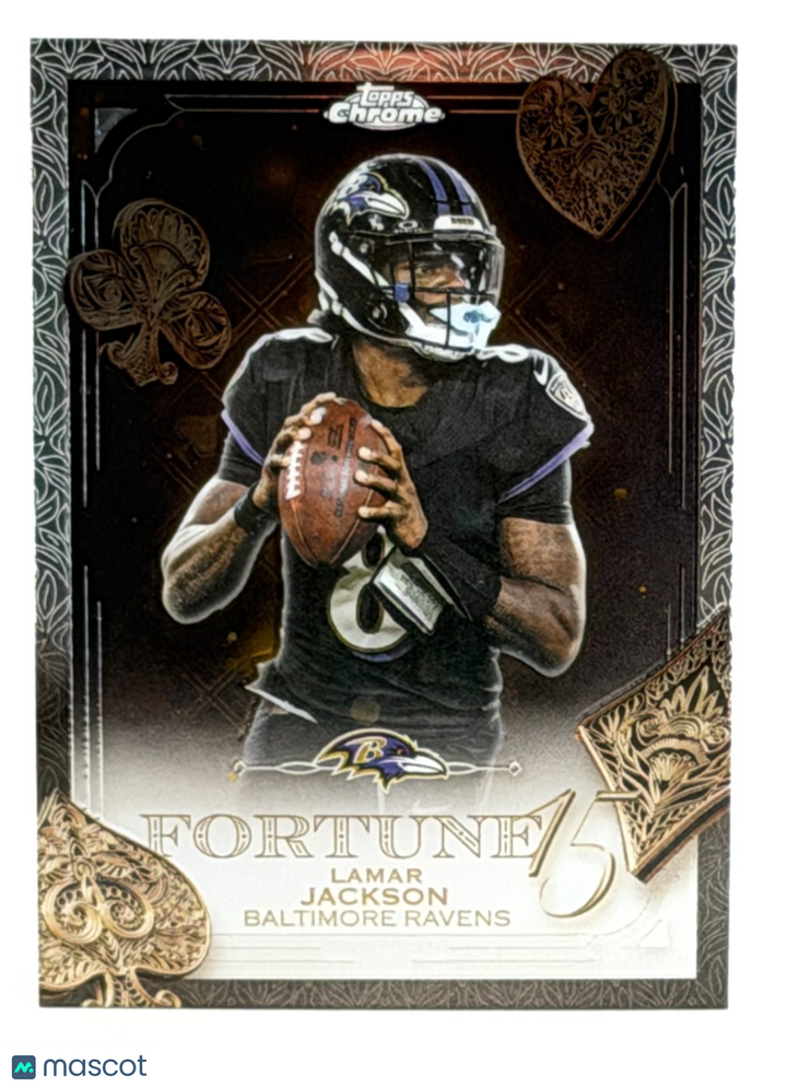 🏈 2025 Topps Chrome Football #F15-1 Fortune Insert - Lamar Jackson - Ravens