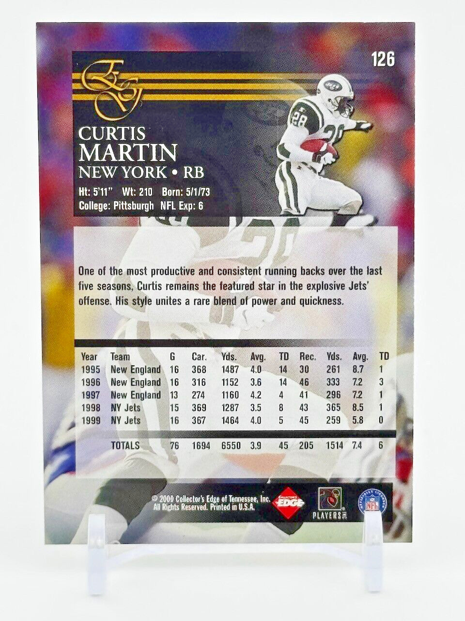 2000 Collector's Edge GOLDEN Curtis Martin #126 - Jets