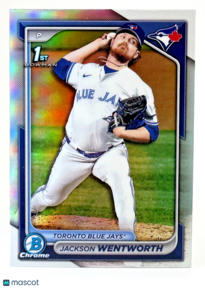 ⚾️ 2024 Bowman Draft Chrome REFRACTOR #BDC-185 Jackson Wentworth - Blue Jays ⚾️