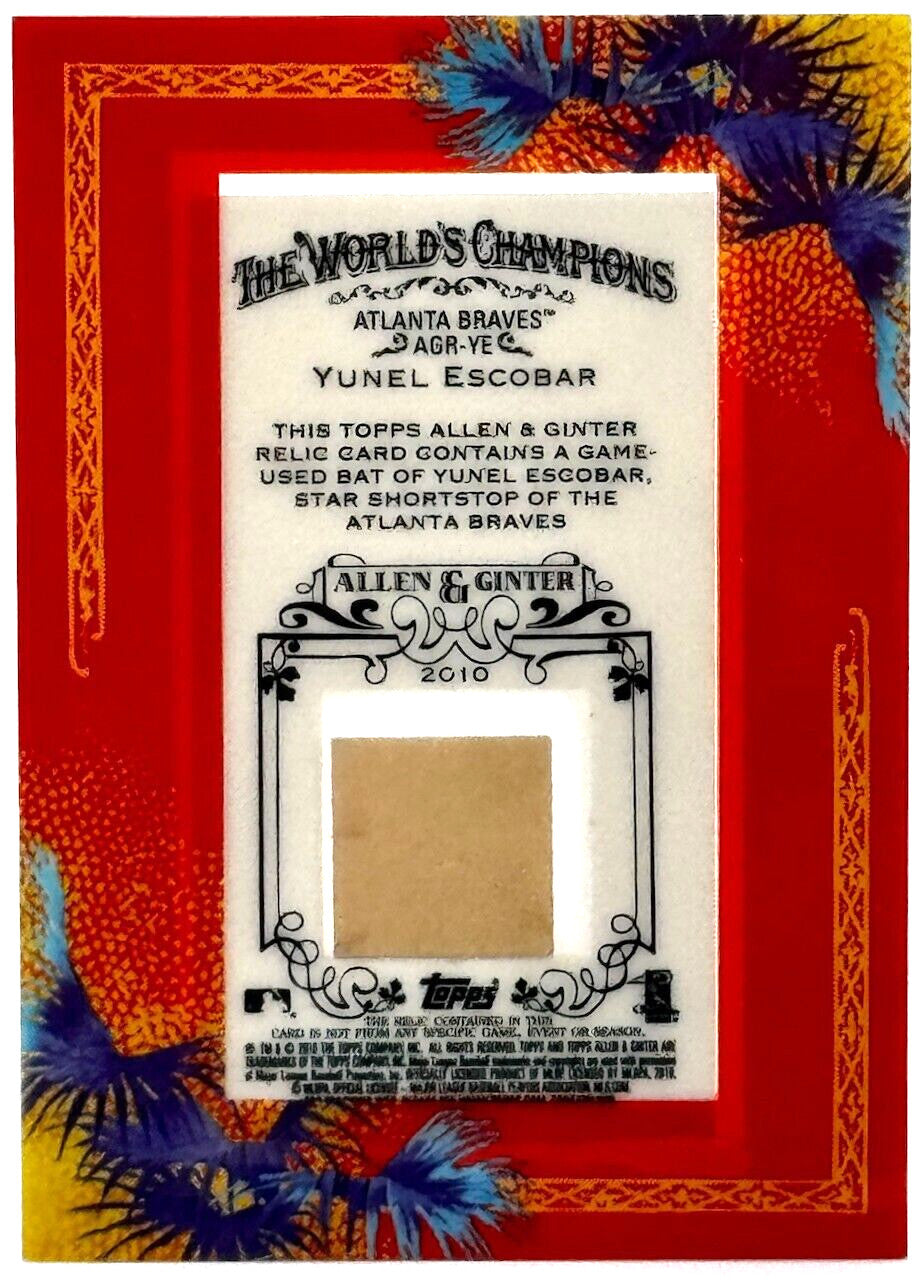 2010 Topps Allen & Ginter's - Framed Mini Relics Bat #AGR-YE Yunel Escobar