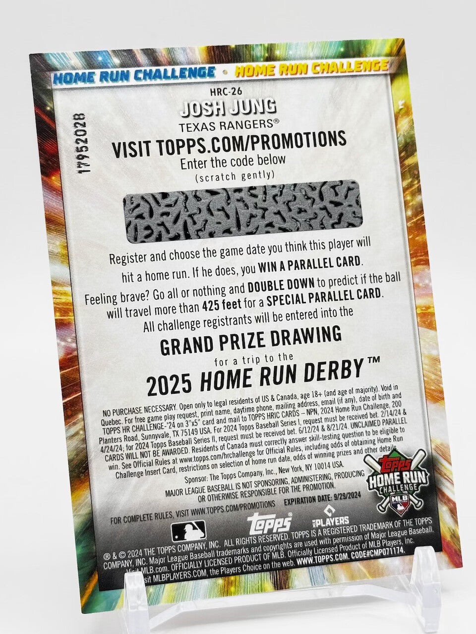 2024 Topps Series 1 - Home Run Challenge Code Card #HRC-26 Josh Jung