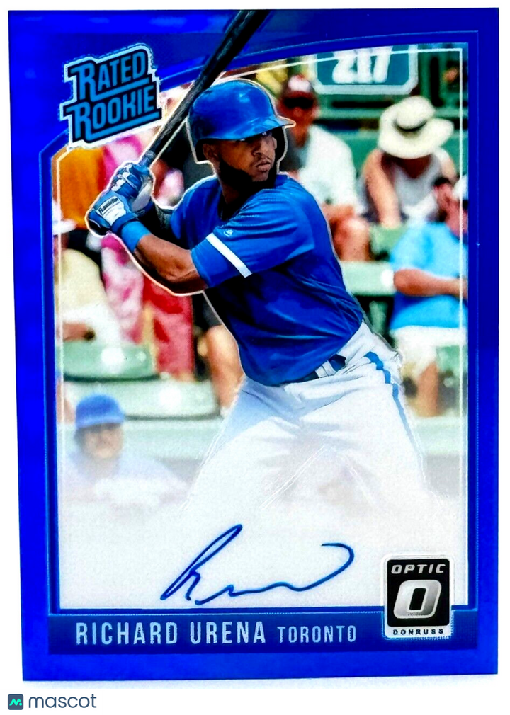 2018 Donruss Optic Rated Rookie Signatures Blue Prizm (28/75) Richard Urena (RC)