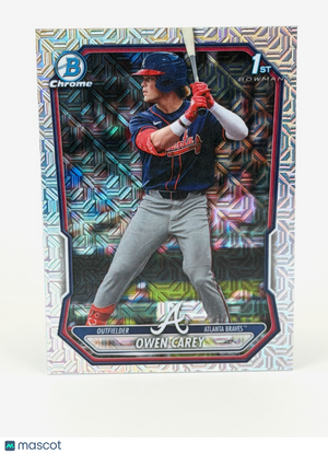 2026 Bowman Chrome Owen Carey BCP-69 Silver Mojo Refractor - 1st Bowman