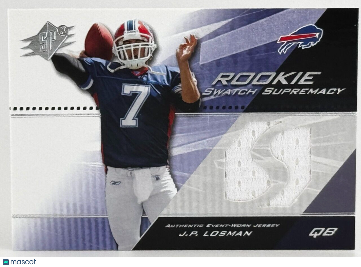 2004 SPx #SWR-JP Rookie Swatch Supremacy - J.P. Losman (RC) Bills