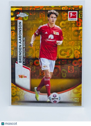 2023-24 Topps Chrome Bundesliga - #8 Brenden Aaronson - Gold 60 Year Refractor