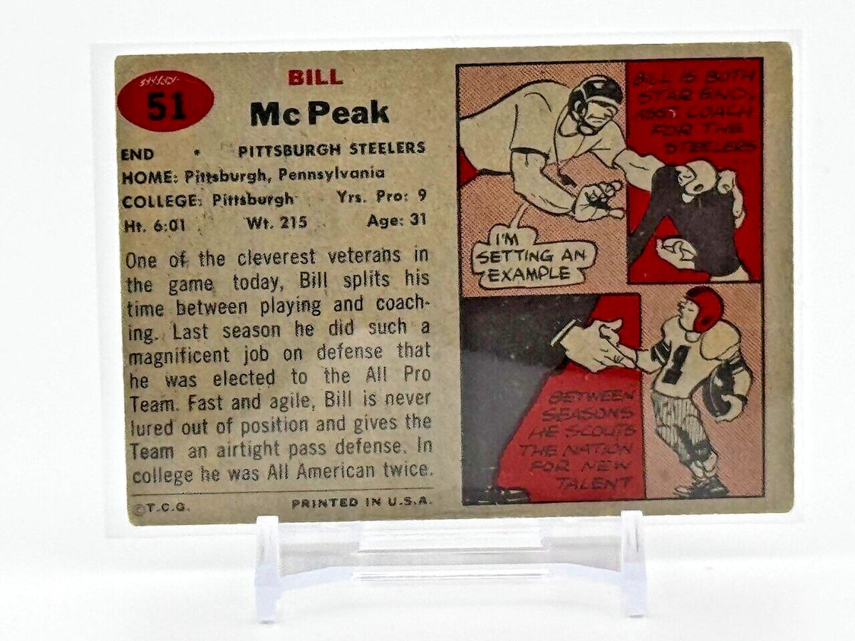 1957 Topps - #51 Bill McPeak - Steelers - FR/GD - Famed NFL Coach/Commentator!