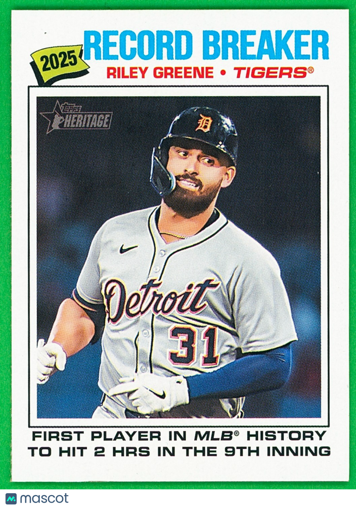2026 Topps Heritage #234 MLB Record Breaker - Riley Greene