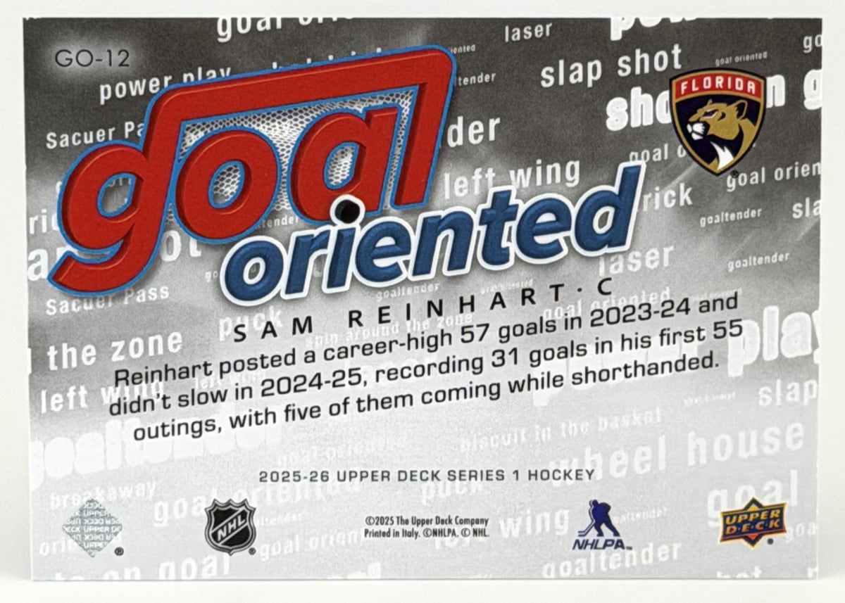 2025-26 Upper Deck Series 1 #GO-12 Goal Oriented - Sam Reinhart - Panthers