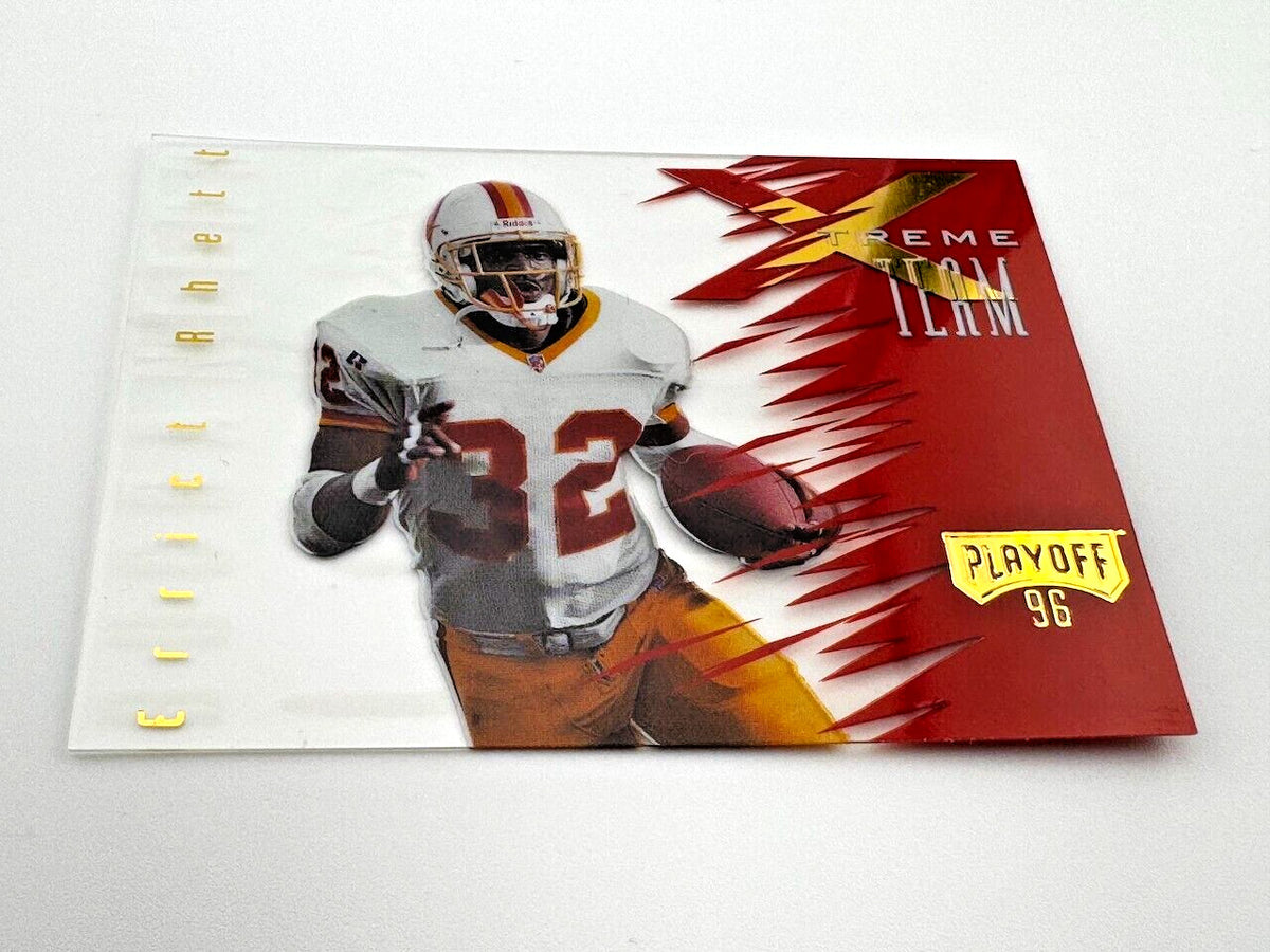 1996 Playoff Absolute - Treme Team #XT28 Errict Rhett - Buccaneers - Clear Card