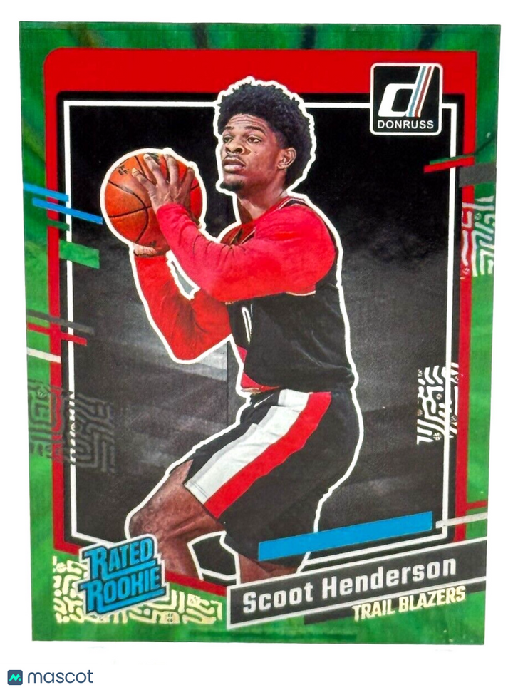2023-24 Panini Donruss - Rated Rookie Green Holo Laser #250 Scoot Henderson (RC)