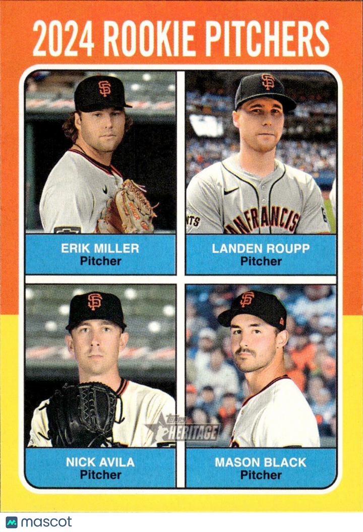 ⚾️ 2024 Topps Heritage HN #617 Rookie Pitchers - Miller, Roupp, Avila, Black RC