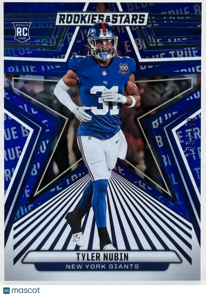 2024 Panini Rookies & Stars #196 True Blue (123/149) Tyler Nubin (RC) Giants