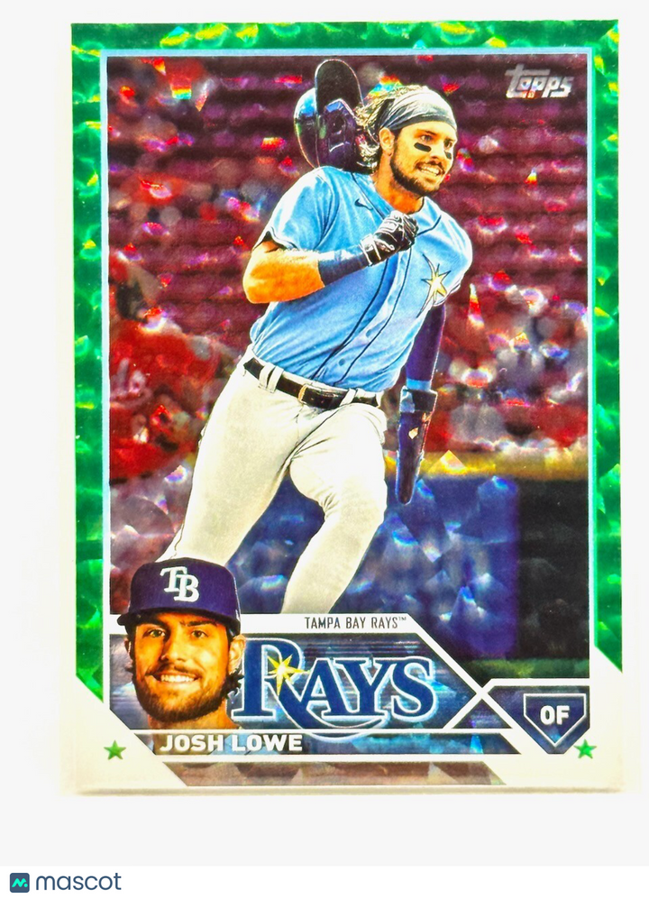 2023 TOPPS UPDATE SERIES - GREEN FOIL - #US303 JOSH LOWE - TAMPA BAY RAYS