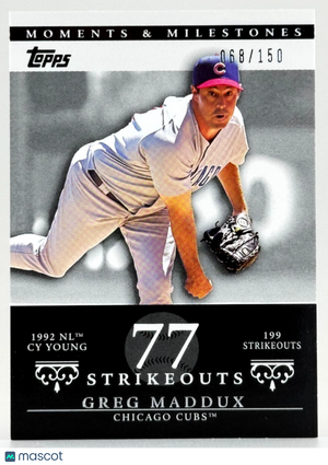 2007 Topps Moments & Milestones (68/150) Greg Maddux (HOF) #13 1992 NL Cy Young