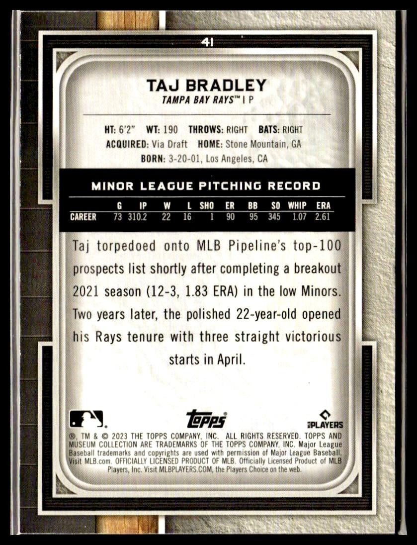 2023 Topps Museum Collection #41 Taj Bradley