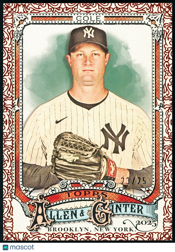2025 Topps Allen & Ginter #88 Gerrit Cole - Orange Foil Filagree (23/25)
