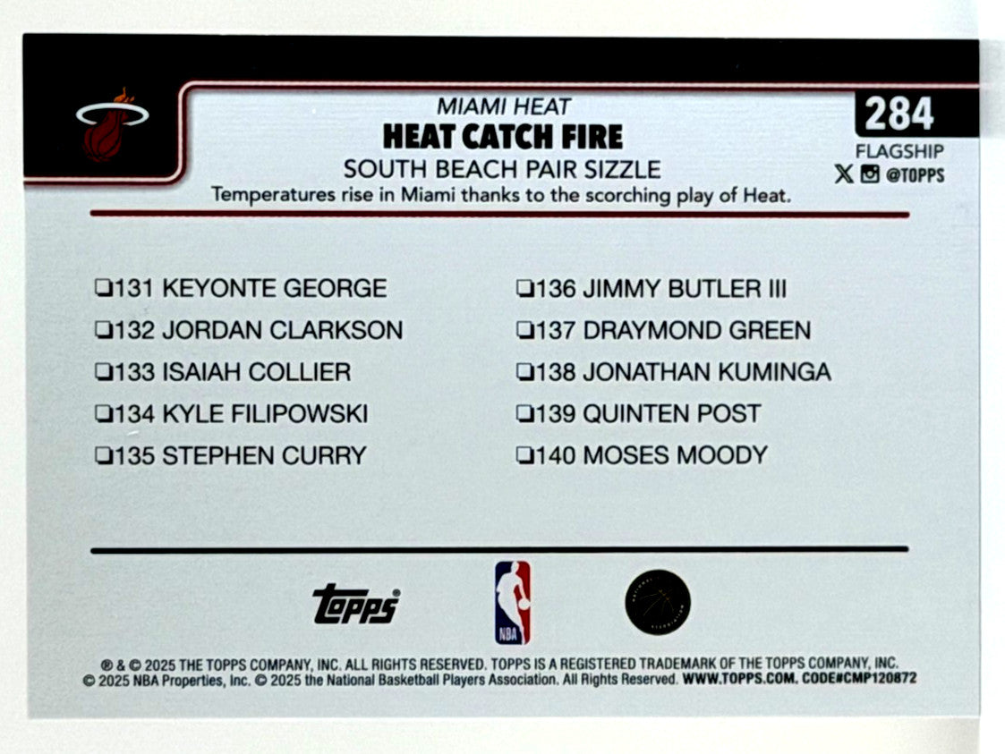 2025-26 Topps Basketball #284 Rainbow Foilboard - Miami Heat