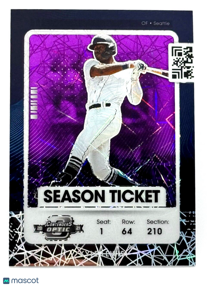 2021 Panini Contenders - Optic Purple Velocity Ticket  (16/16) Kyle Lewis #14