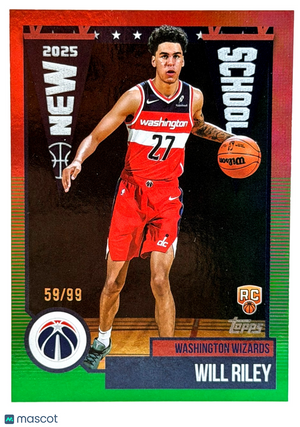 2025-26 Topps #NS-21 0 2025 NEW SCHOOL GREEN RAINBOW (59/99) Will Riley (RC)