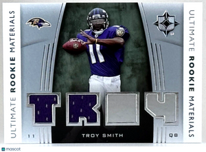 2007 Ultimate Collection Rookie Materials Dual Patch - Troy Smith (RC) Ravens