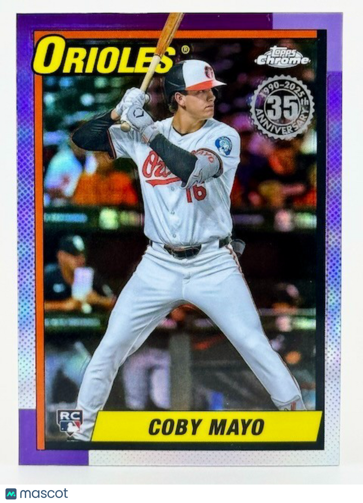 ⚾️ 2025 Topps Chrome #90CB-17 1990 Topps 35th Anniv REFRACTOR - Coby Mayo (RC)