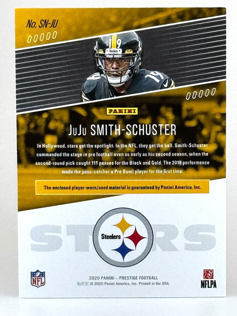 2020 Panini Prestige - Stars Of The NFL Black Patch #SN-JU Juju Smith-Schuster