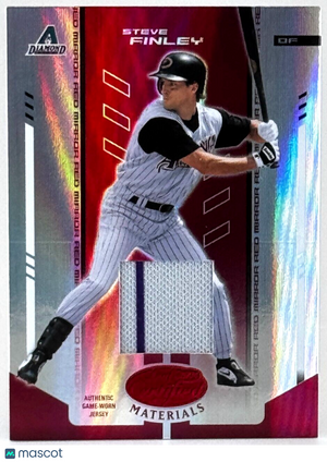 2004 Leaf Certified Materials 179 Red Mirror Jersey Relics (74/250) Steve Finley