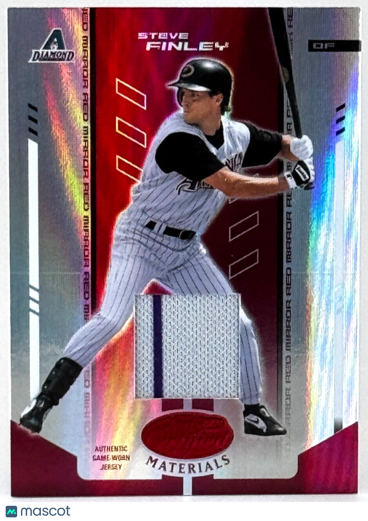 2004 Leaf Certified Materials 179 Red Mirror Jersey Relics (74/250) Steve Finley