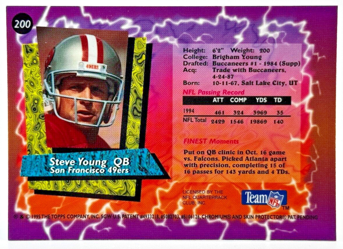 1995 Topps Finest - Blue Foil #200 Steve Young (HOF)