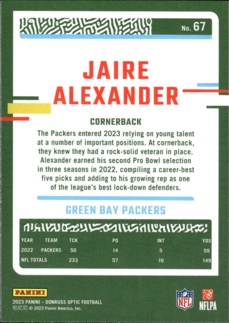 2023 Donruss Optic Football #67 Jaire Alexander