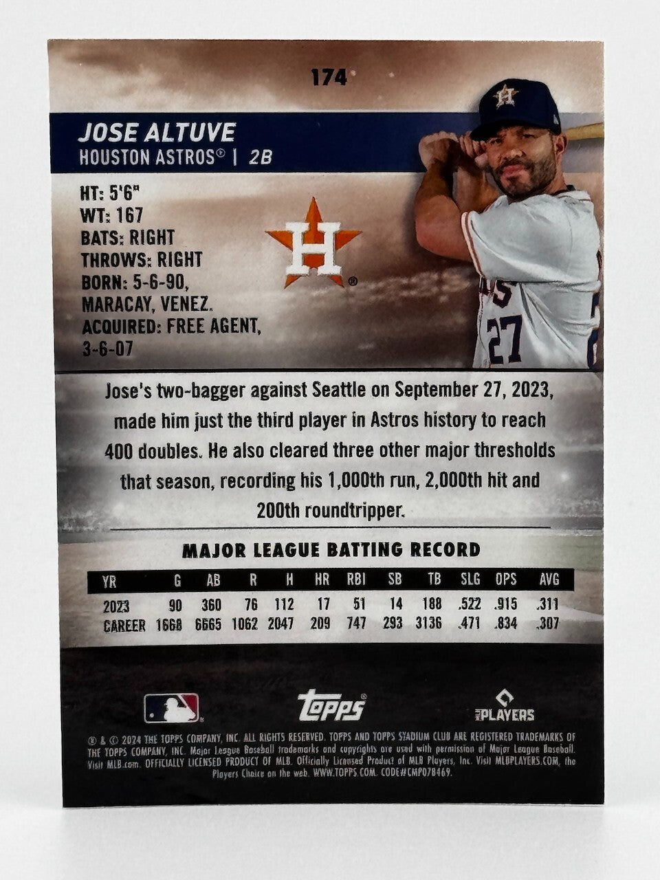 2024 Topps Stadium Club - #174 Jose Altuve
