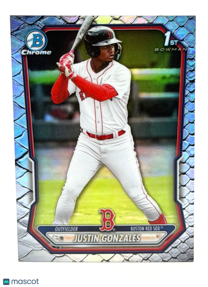 Justin Gonzales 2026 Bowman Chrome Prospect #BCP-141 Red Sox Reptilian Refractor