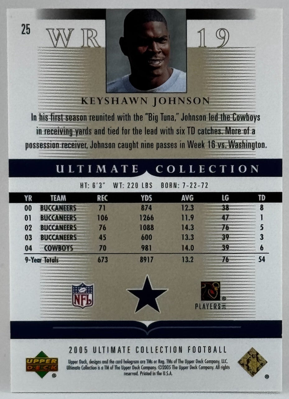 2005 Ultimate Collection - #25 Keyshawn Johnson (HOF) (18/550) Mint